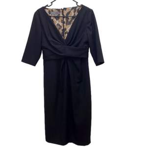 Donna Ricco New York a-line V-neck beautiful little black dress cocktail size 4